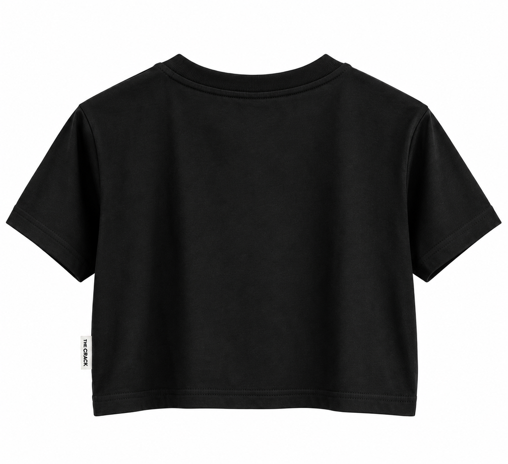 Crop Top mujer THE CRACK negro, vista posterior